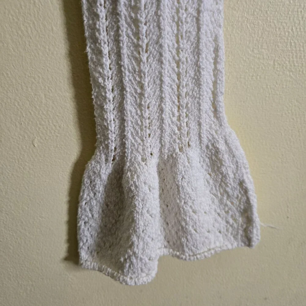 Free People Cuffing Season Round Neck Long Sleeve Top Crochet Detail Size S